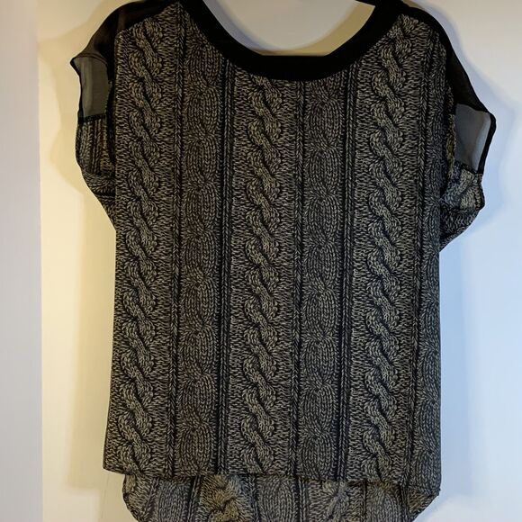 Bellatrix NORDSTROM Black Geometric‎ Open Back Tunic Blouse Size S - Picture 5 of 7